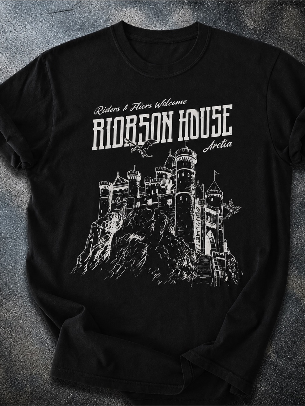 Riorson House Dragon Castle Shirt, Fantasy War Graphic Tee - Unisex Black
